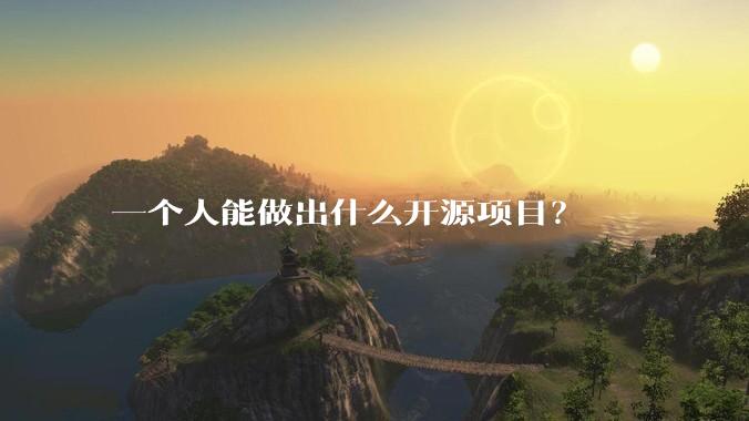 一个人能做出什么开源项目？