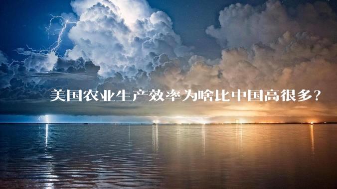 美国农业生产效率为啥比中国高很多？