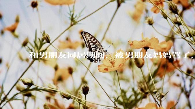 和男朋友同居期间，被男朋友妈妈骂了，要怎么办呢？后续要如何相处呢？