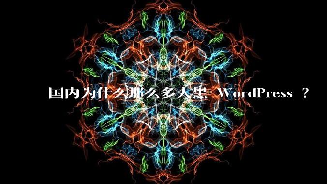 国内为什么那么多人黑 WordPress ？